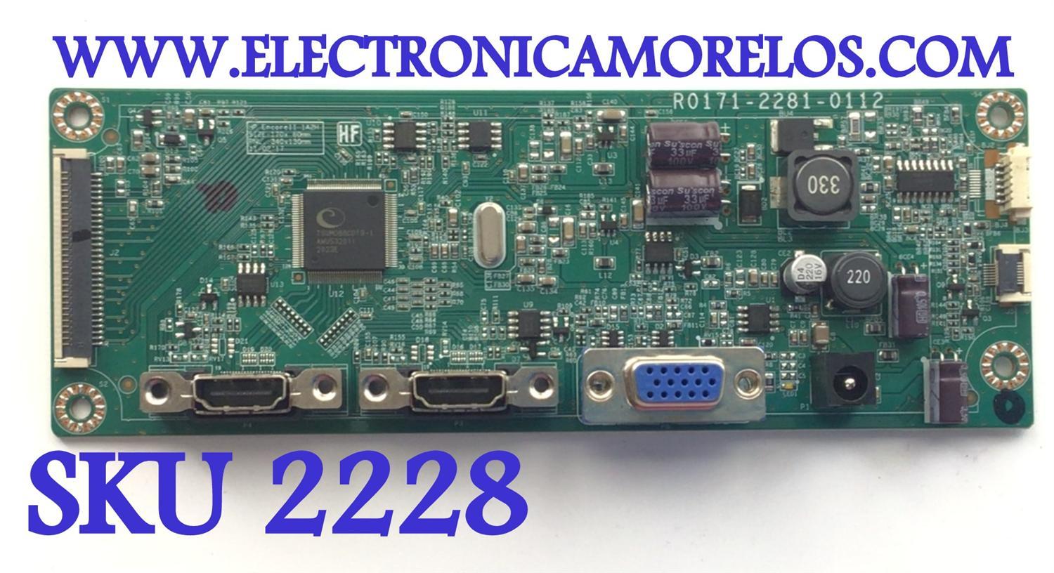 MAIN PARA MONITOR HP / NUMERO DE PARTE 352719620150 / R0171-2281-0112 / R352719620150 / NUMERO DE PANEL LM270WF7 (HS)(AL1) / MODELO HSTND-9951-K